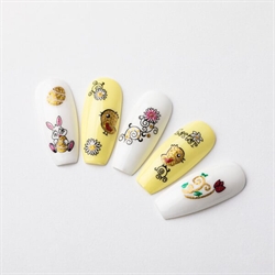 Påske klistermærker med glimmer, selvklæbende og ultratynde, BLE1053D, GNB